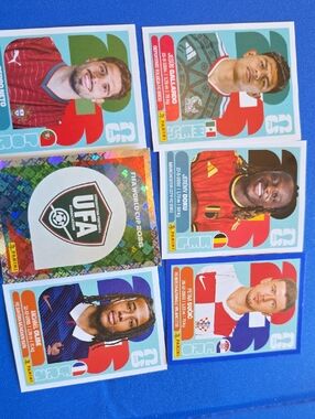 Panini Football Sticker Set with Blue Backing and Teal Accents